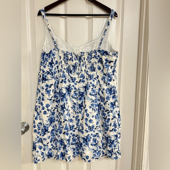 Abercrombie & Fitch Blue Floral Linen Blend Mini Dress - Size XXL - Picture 5 of 11